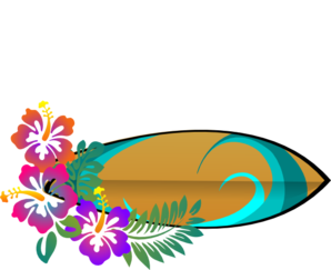 298x243 Surf Board Hibiscus Clip Art