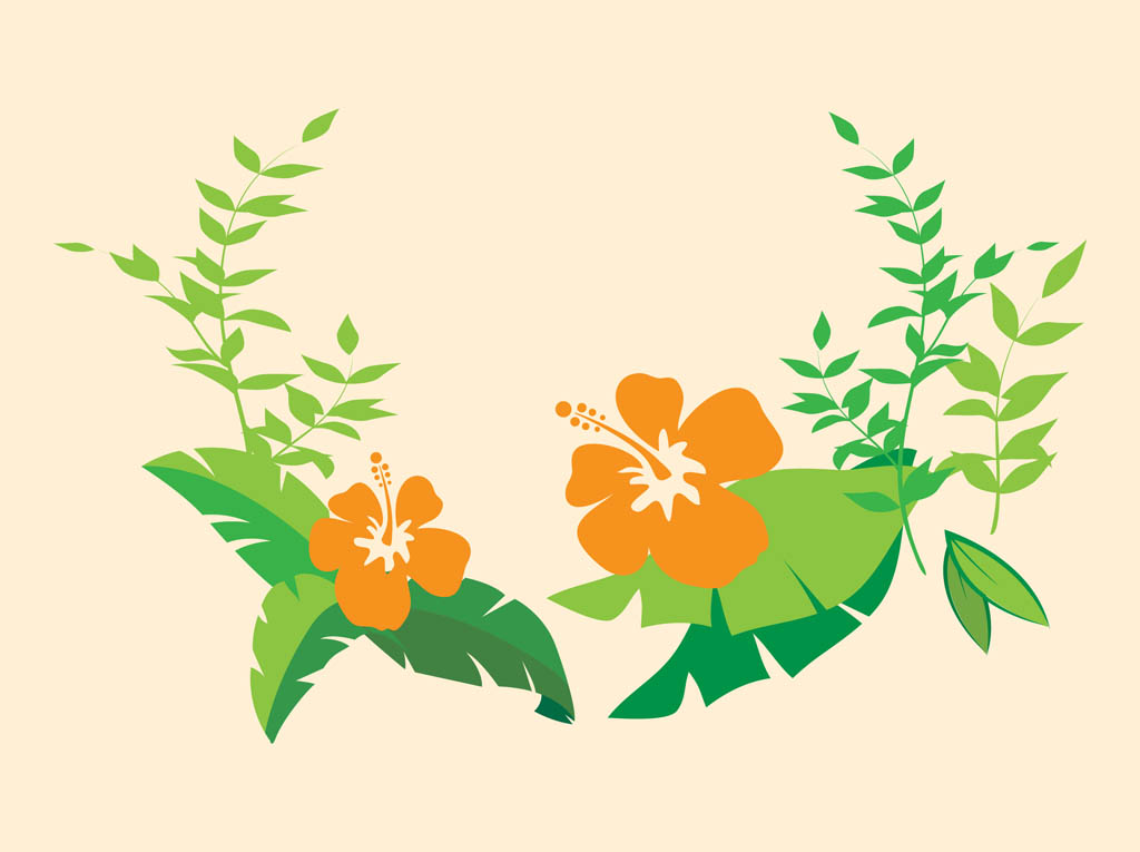 1024x765 Hibiscus Flowers Vector Art Free