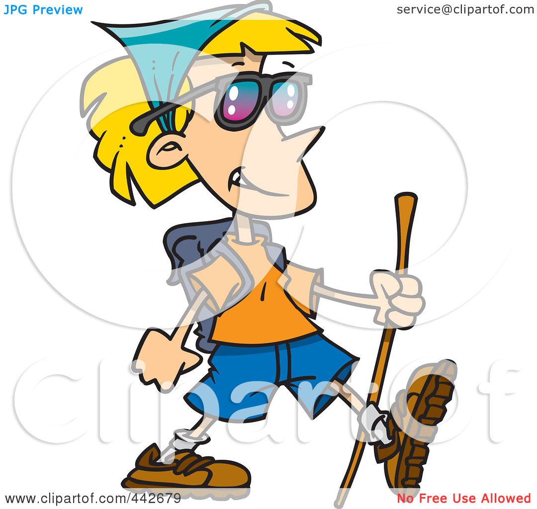 1080x1024 Royalty Free (Rf) Clip Art Illustration Of A Cartoon Hiking Lady