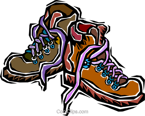 480x384 Hiking Boots Royalty Free Vector Clip Art Illustration Vc006359