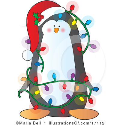 400x420 Holiday Penguins Clipart