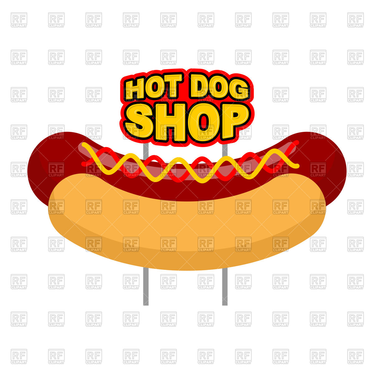 1200x1200 Hot Dog Shop Signboard Royalty Free Vector Clip Art Image