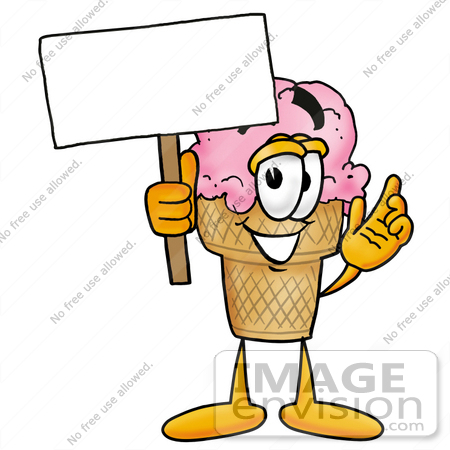 450x450 Clip Art Graphic Of A Strawberry Ice Cream Cone Cartoon Character