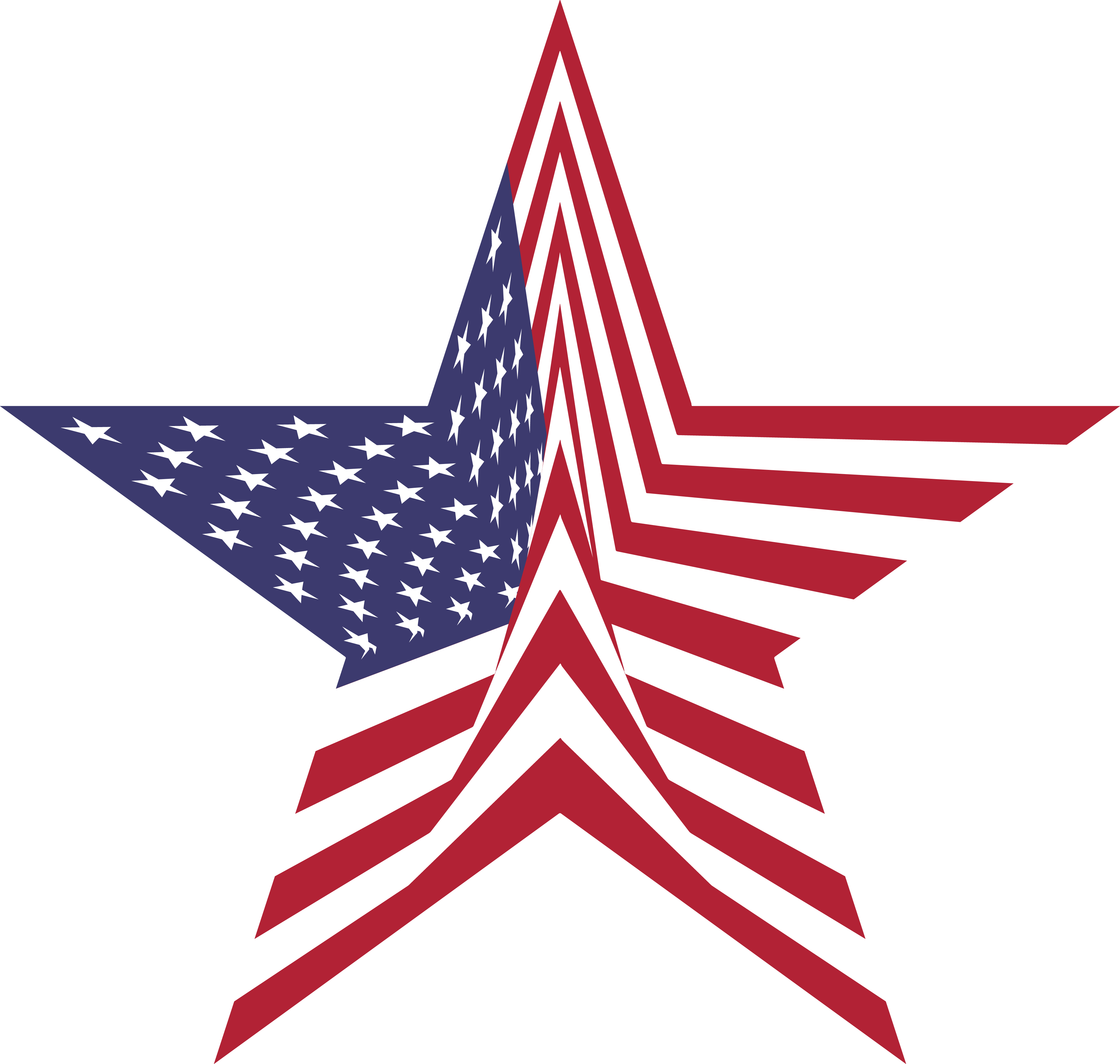 4000x3802 Free Clipart Of A Star With An American Flag Pattern