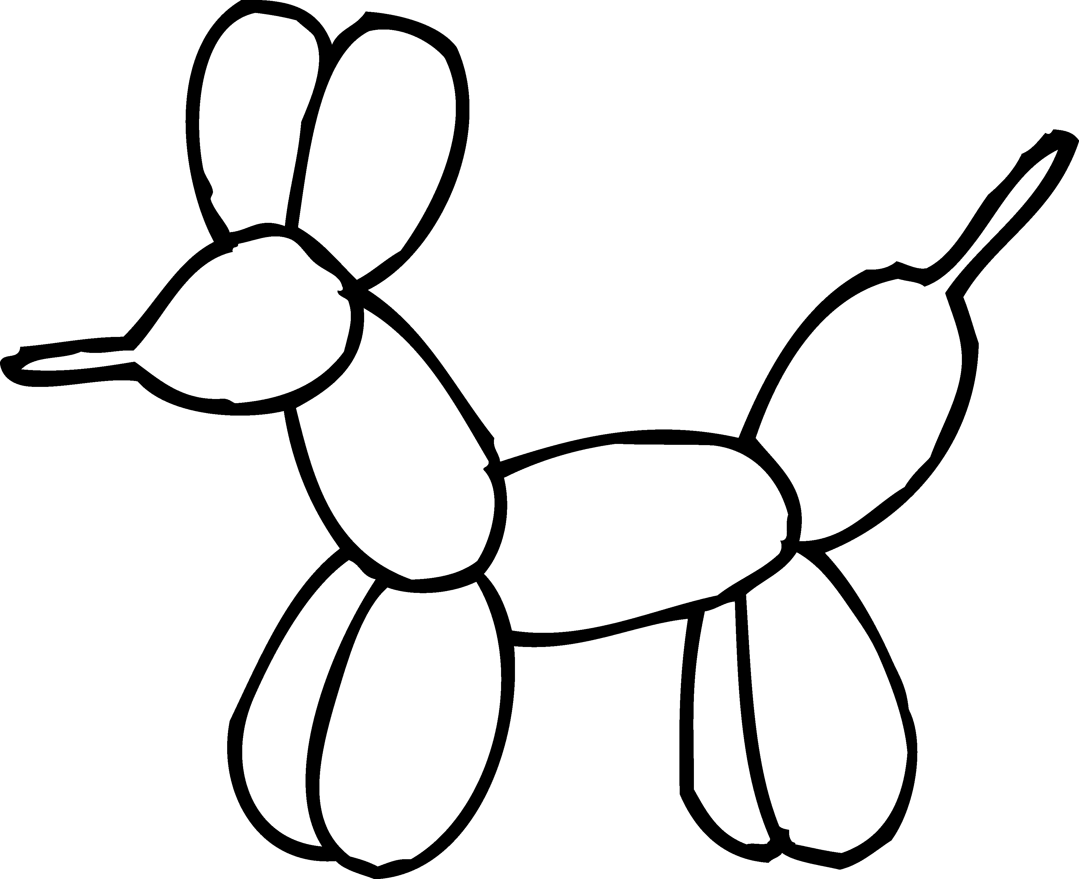 3648x2974 Balloon Animal Coloring Page