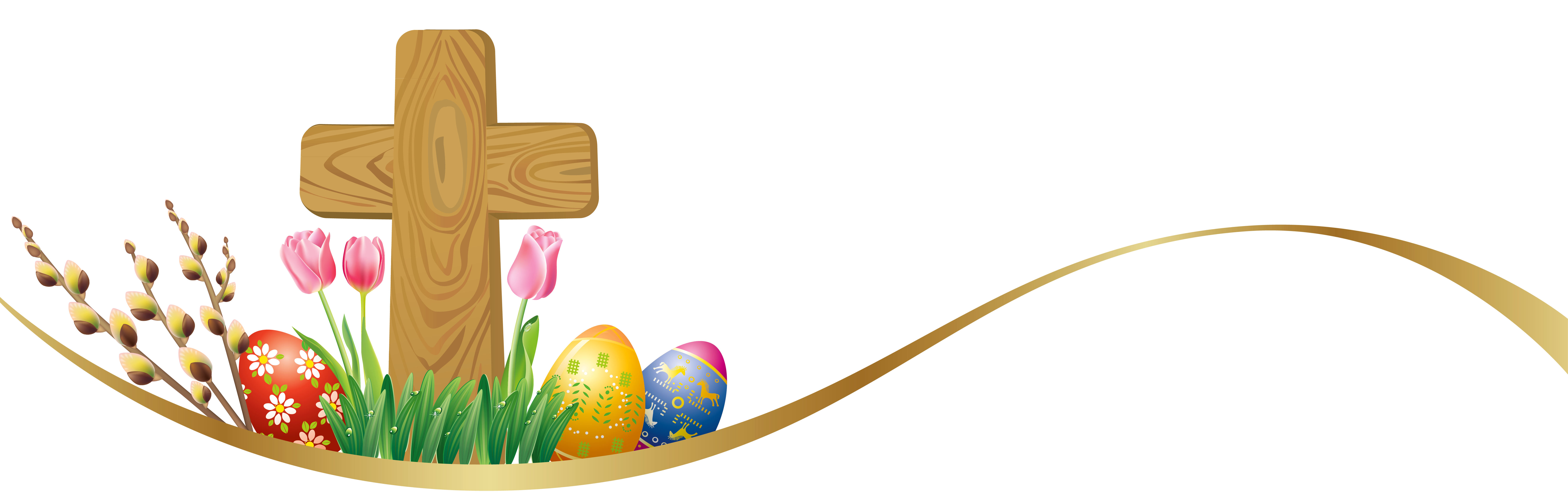 7226x2279 Easter Cross Clipart