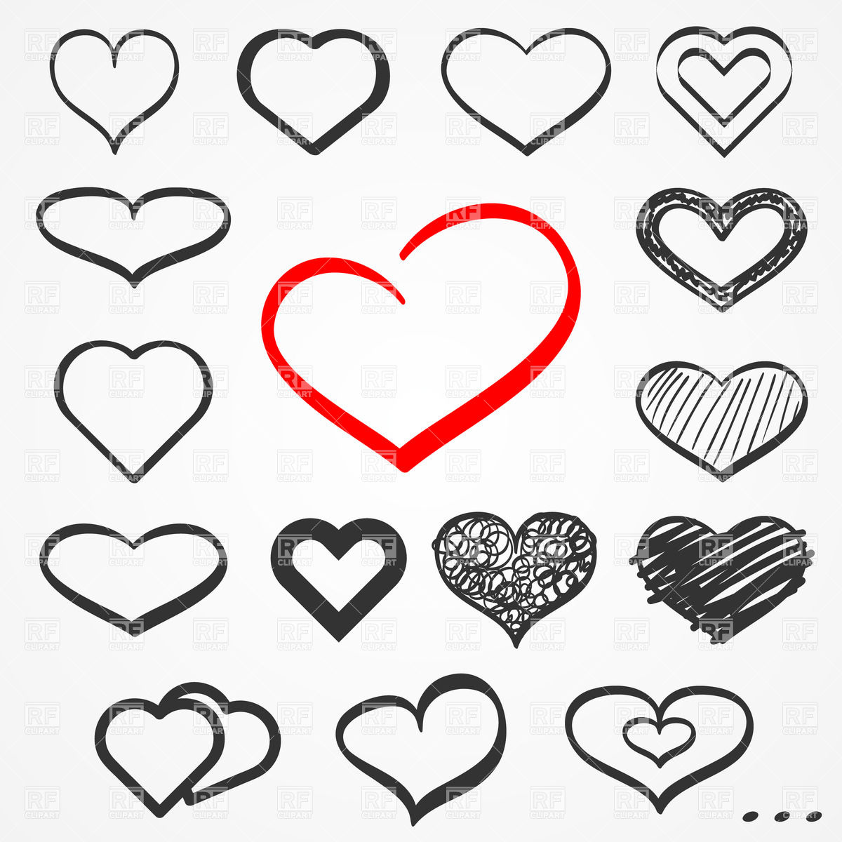 1200x1200 Hearts Clipart Drawn Heart