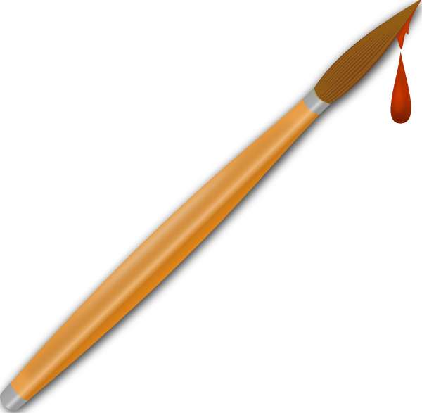 600x587 Paint Brush Drops Clip Art Free Vector 4vector