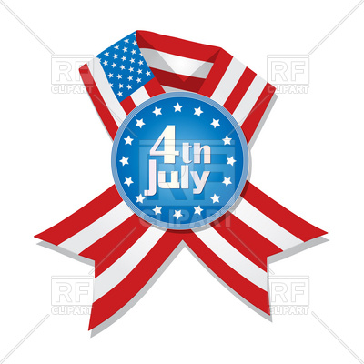 400x400 Badge And Ribbon With Usa Flag Royalty Free Vector Clip Art Image