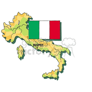 300x300 Royalty Free Italy Flag And The City Of Rome 148655 Vector Clip