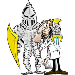 300x300 Royalty Free Cartoon Knight In Shining Armor 387856 Vector Clip