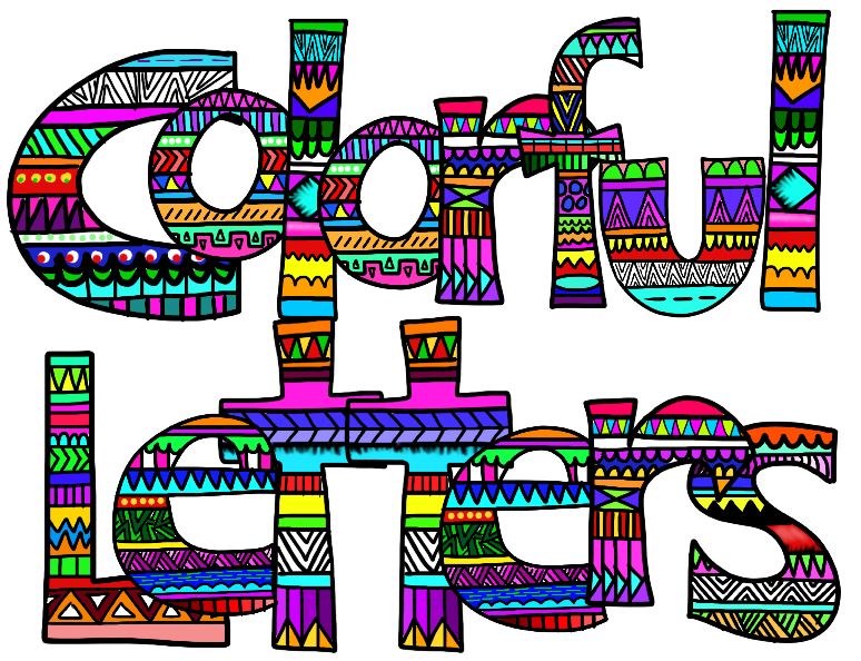 774x594 Clip Art Collaborators Colorful Aztec Print Letters Grades 3
