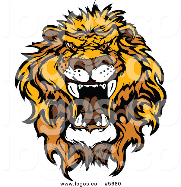600x620 Royalty Free Vector Of A Logo Of A Mad African Lion Head By