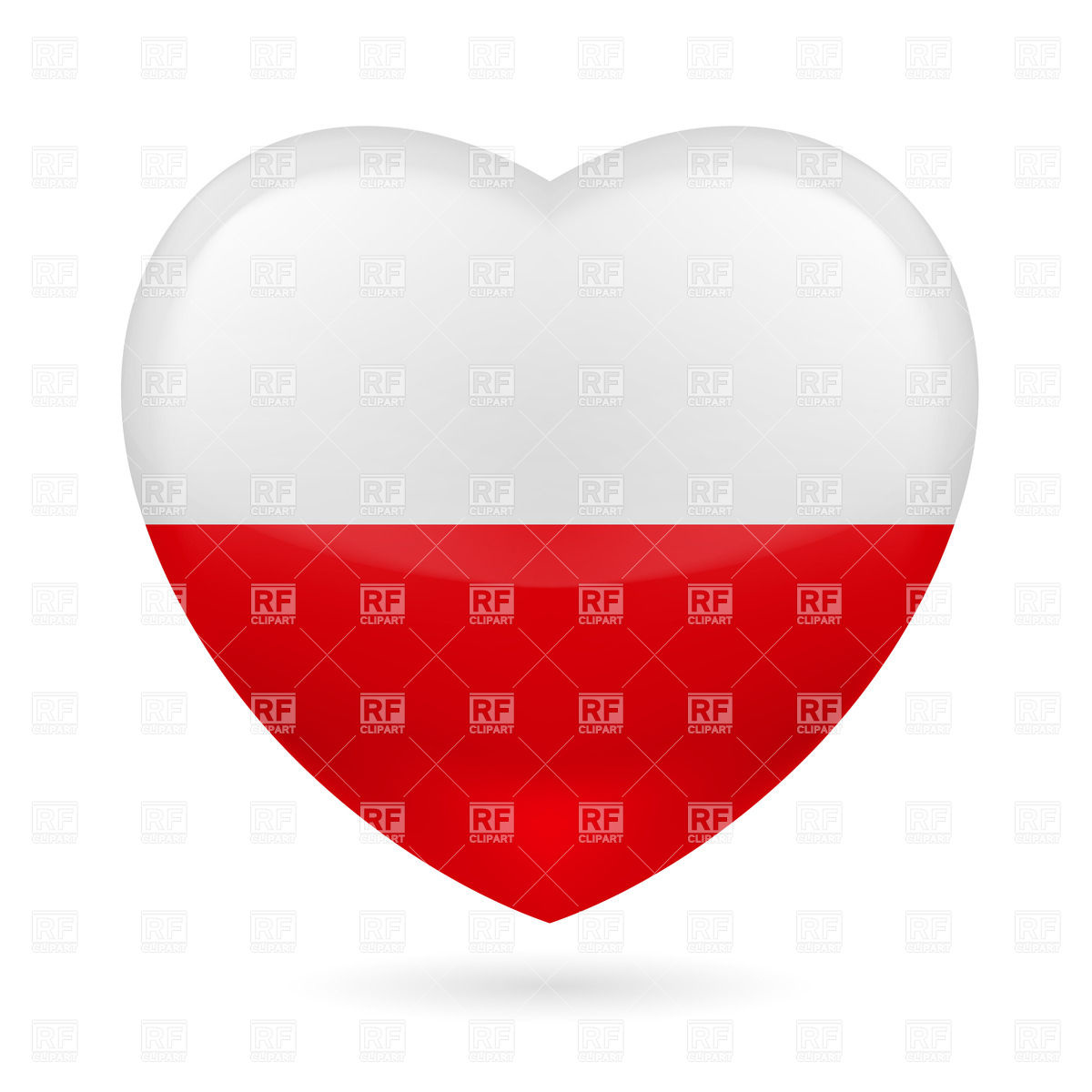 1200x1200 Heart With Polish Flag Colors. I Love Poland Royalty Free Vector