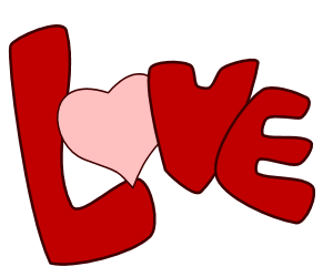 300x250 Free Clip Art Word Love