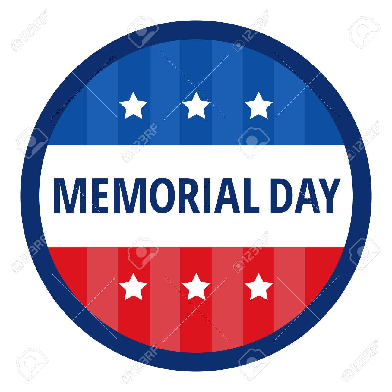 1300x1300 Memorial Day Color Badge In Circle Over White Background. Flat