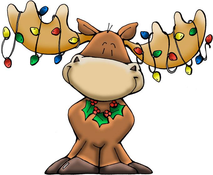 680x558 Free Christmas Moose Clipart Image