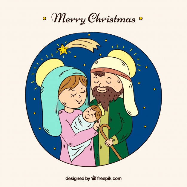 626x626 Hand Drawn Cute Nativity Scene Vector Free Download