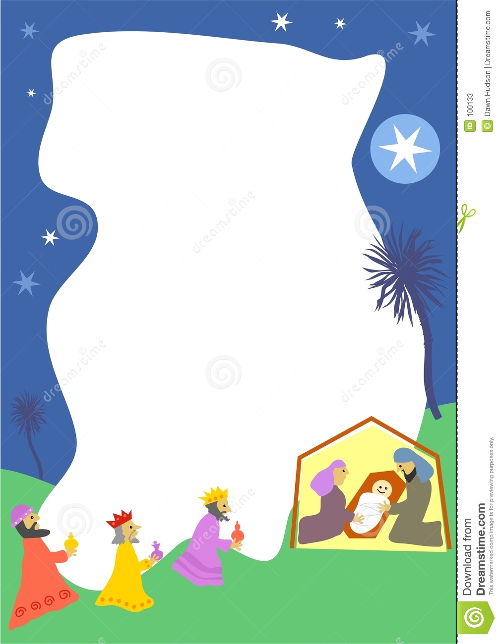 1010x1300 Christmas Nativity Borders Clip Art