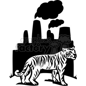 300x300 Royalty Free Nature Pollution Tiger Factory 069 386111 Vector Clip