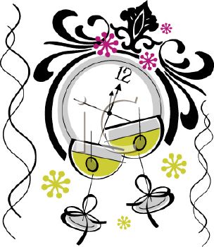 304x350 New Years Eve Clock Clip Art