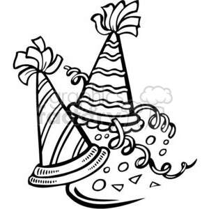 300x300 Royalty Free New Years Eve Hats 381099 Vector Clip Art Image