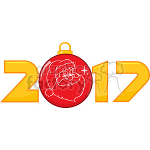 300x300 Royalty Free 2017 New Years Eve Greeting With Christmas Ball
