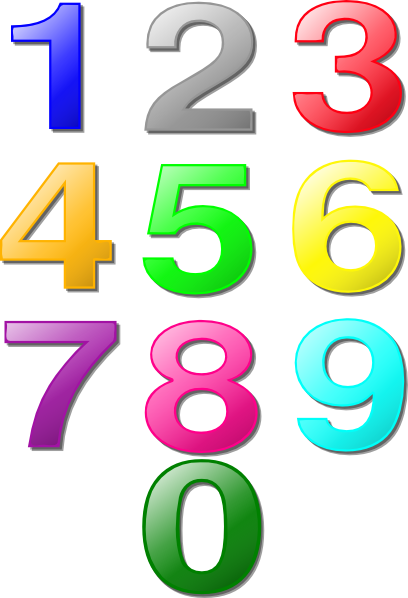 408x598 Colorful Numbers Clip Art Free Vector 4vector