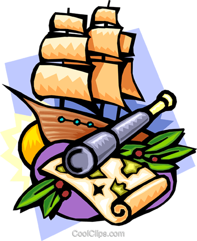 392x480 Ocean Exploration Royalty Free Vector Clip Art Illustration