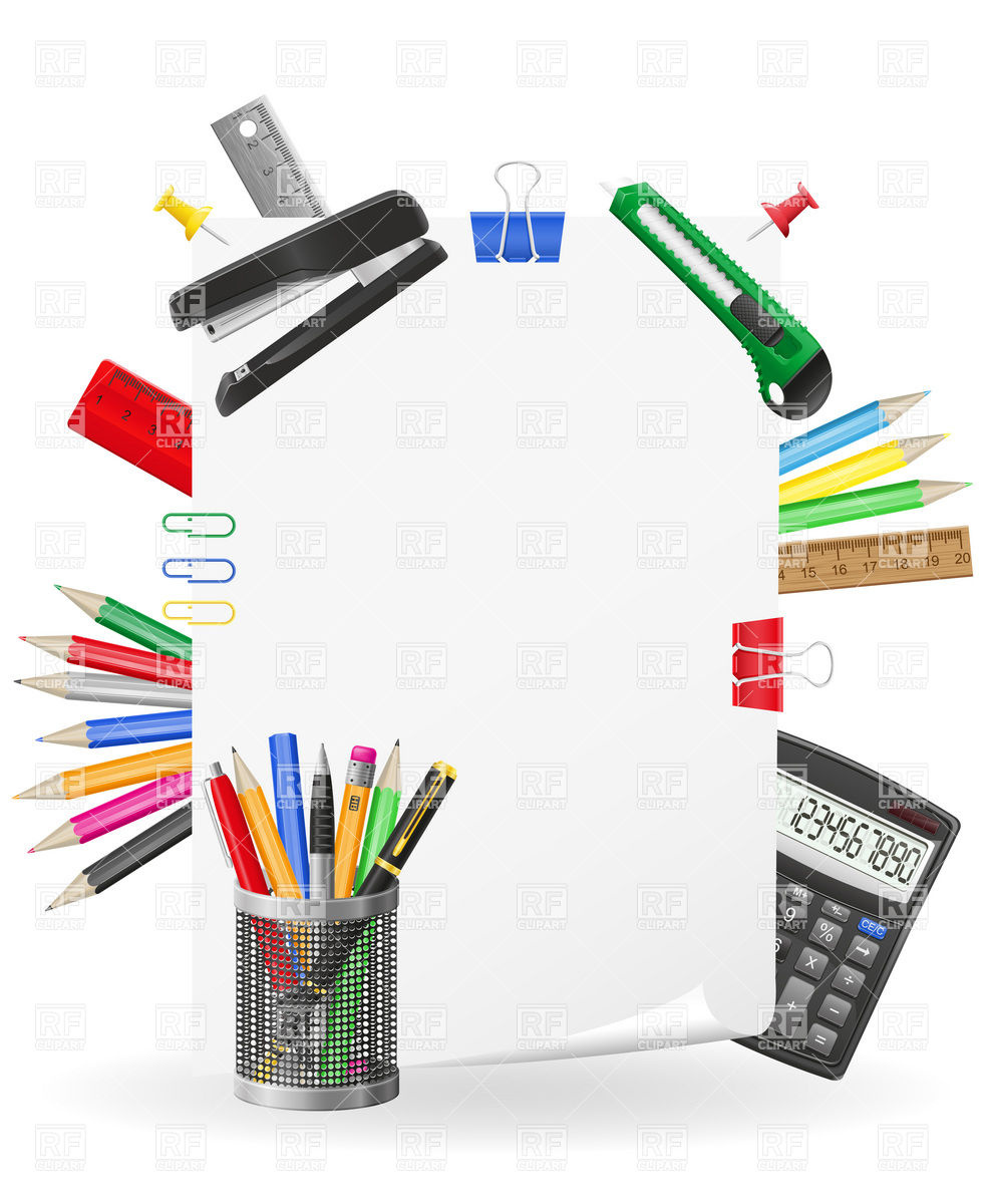 987x1200 Stationery (Office Supplies) Icons Royalty Free Vector Clip Art