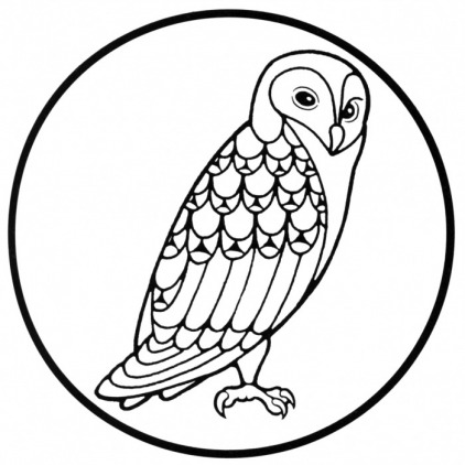 422x422 Free Owl Clipart Black And White Image