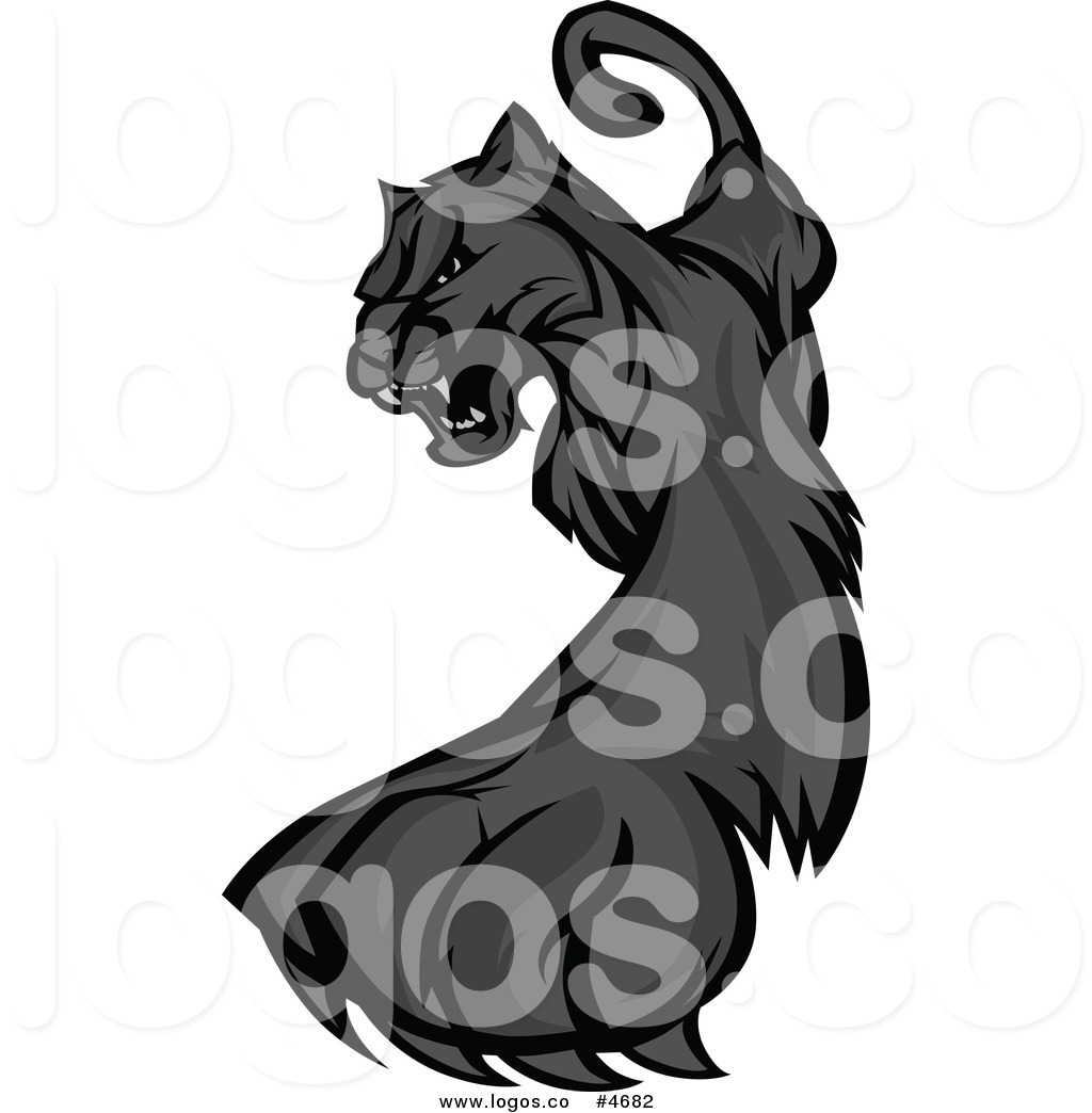 1024x1044 Royalty Free Clip Art Vector Logo Of A Black Panther Mascot