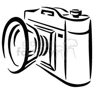 300x300 Royalty Free A Black And White Simple Camera 156272 Vector Clip