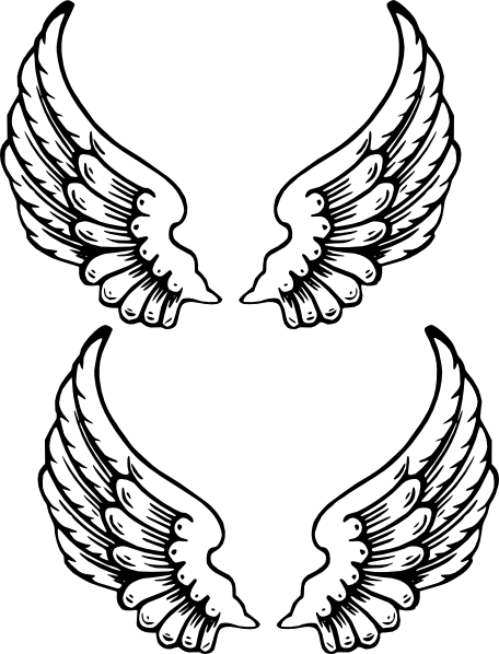 456x598 Angel Wings Stencil