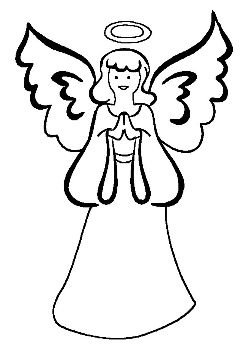 826x1169 Angel Clipart Coloring Page