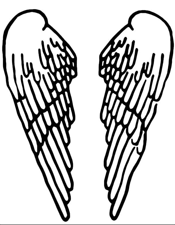 609x784 Wings Clipart Stencil