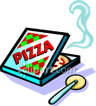 316x350 Royalty Free Clip Art Image Pizza In A Delivery Box With Cutter