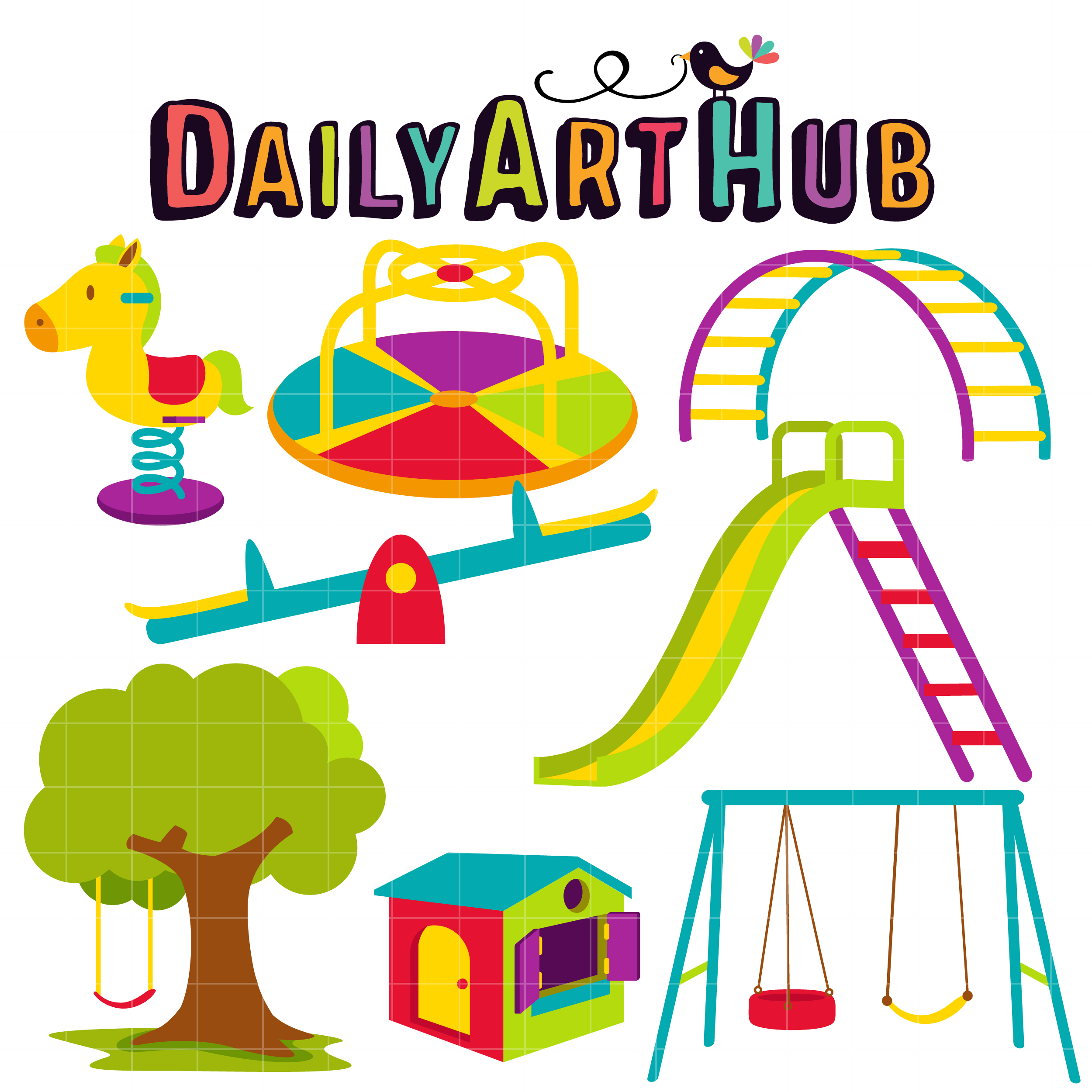 2500x2500 Kiddie Playground Clip Art Set Daily Art Hub