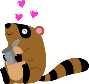 300x281 Free Raccoon Clip Art Image