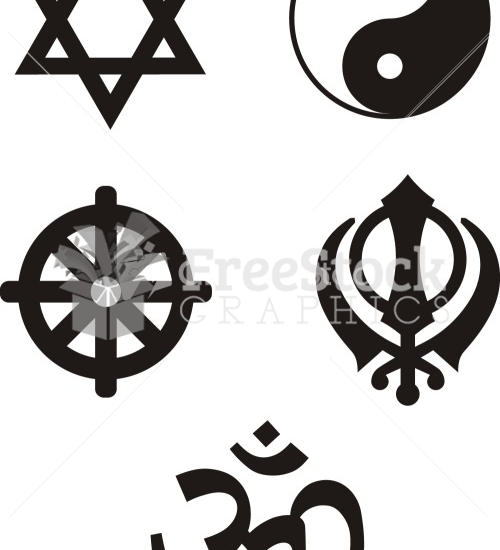 500x550 Religious Symbols Vector Image