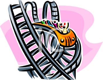 350x271 Royalty Free Clipart Image People Riding An Elaborate Roller Coaster