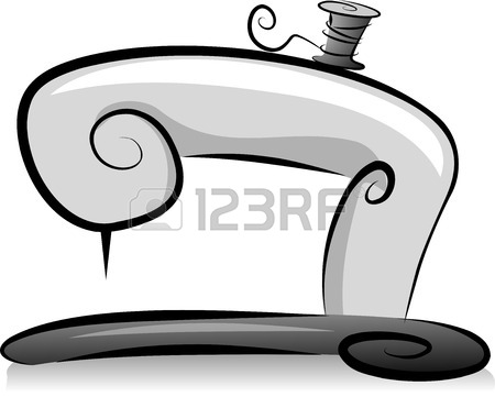 450x381 Illustration Of Sewing Machine With A Spool Of Thread In Black