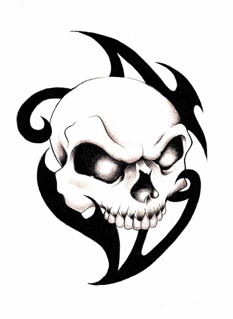 746x1023 Tribal Skull Clipart