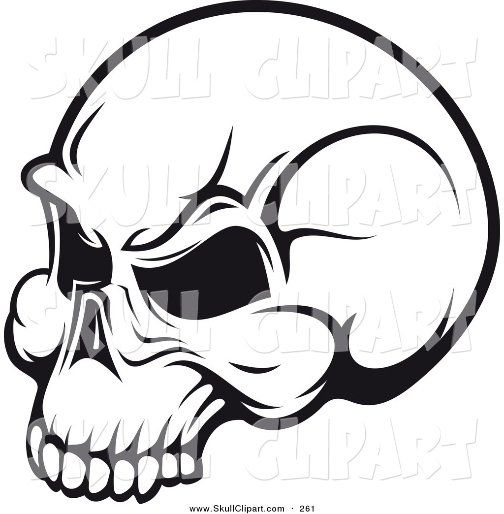 1024x1044 Vector Clip Art Of A Black And White Angry Skull Logo By Vector