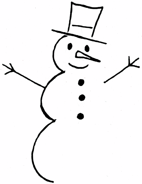 500x644 Snowman Black And White Snowman Clip Art Black And White Free