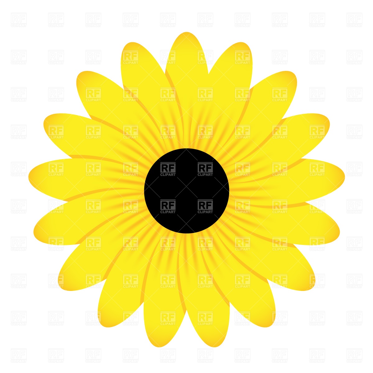 1200x1200 Yellow Flower Free Vector Clip Art Image