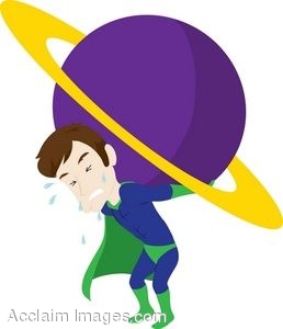 258x300 Clip Art Of A Superhero Holding A Planet Up