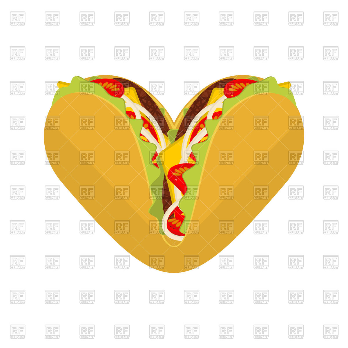 1200x1200 Taco Heart Royalty Free Vector Clip Art Image