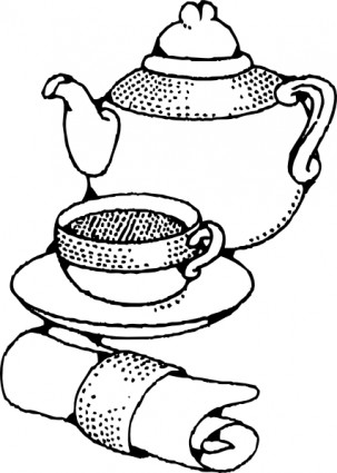 303x425 Teapot And Cup Clip Art Free Vector In Open Office Drawing Svg