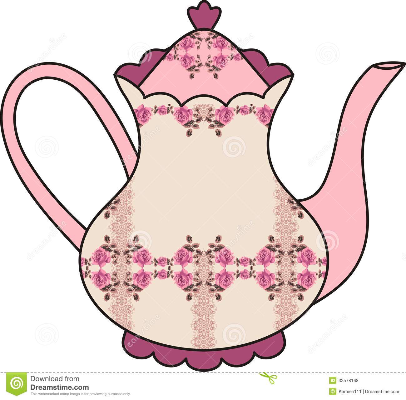 1300x1280 Teapot Clipart Rose